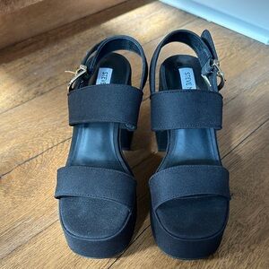 Steve Madden Black Platform Sandals